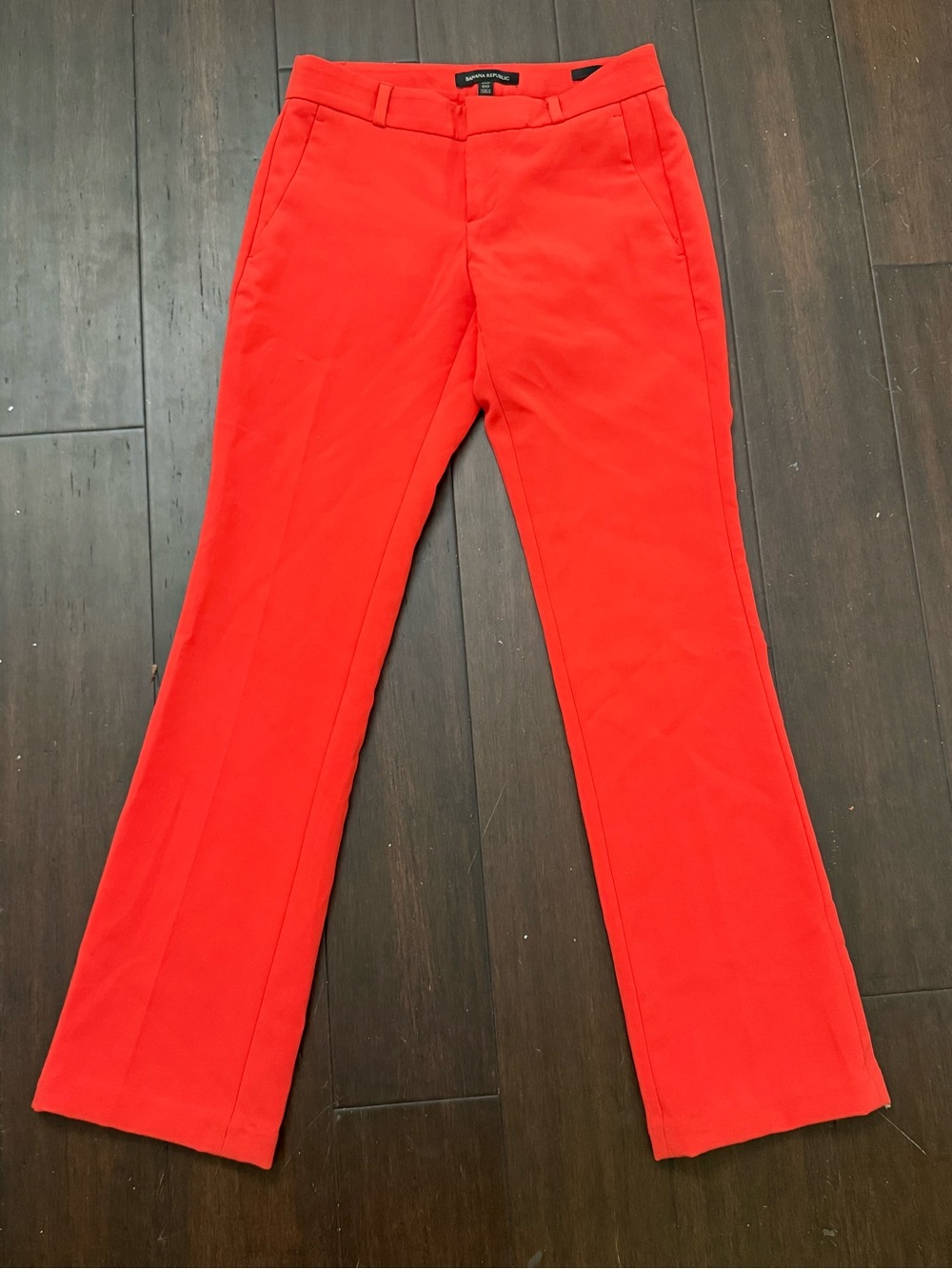 Banana Republic Bold Red Straight-Leg Dress Pants